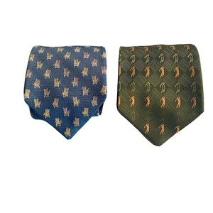 Tommy Bahama Off Island Beach Chair & Golfer Men’s Silk Neck Ties Lot Of 2